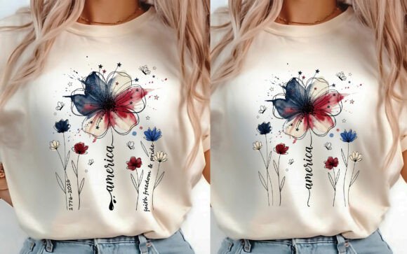Download Boho Floral USA 250 T-shirt Design 2 PNG - Premium Resources