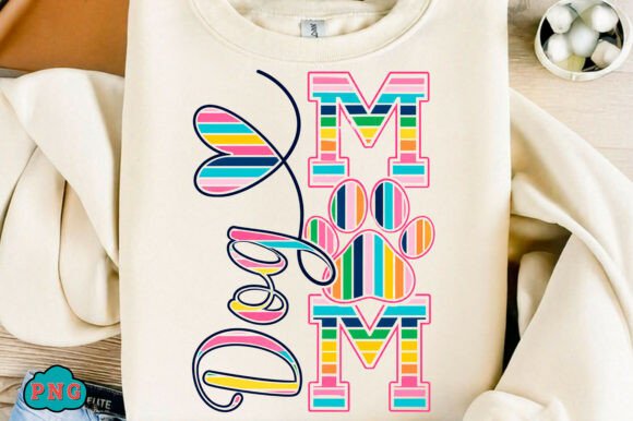 Download Dog Mom Colorful Paw T-Shirt Design - Premium Bundle